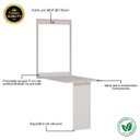 Ver imagem 3 de Mesa Dobrável Retrátil de Parede 100x64 Branco