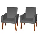 Ver imagem 2 de Kit 2 Poltronas Decorativas Mel Suede Cinza Dal Poz Estofados