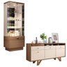 Conjunto Decorativo Cristaleira e Buffet Aparador Aura/sollare Off White/castanho G26 - Hb Móveis - 1