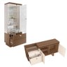 Conjunto Decorativo Cristaleira e Buffet Aparador Aura/sollare Off White/castanho G26 - Hb Móveis - 8