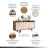 Conjunto Decorativo Cristaleira e Buffet Aparador Aura/sollare Off White/castanho G26 - Hb Móveis - 2