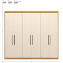 Ver imagem 3 de Guarda-Roupa Casal 6 Portas 4 Gavetas 7 Prateleiras Venice Amarelo/Cinamon/Off White