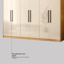 Ver imagem 6 de Guarda-Roupa Casal 6 Portas 4 Gavetas 7 Prateleiras Venice Amarelo/Cinamon/Off White