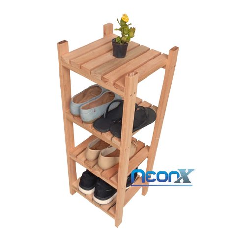 Estante Modular 4 Prateleiras Madeira Maciça 90x34x30 Cm sem Pintura Neonx