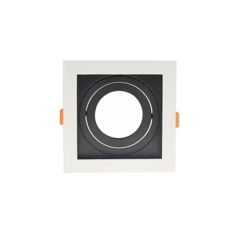 Spot de Embutir Recuado Nordecor Flea para 1 Lâmpada Par 20 Quadrado Branco e Preto