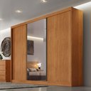 Ver imagem 4 de Guarda Roupa Casal Lôgan 3 Portas 1 com Espelho 4 Gavetas Cinamomo - Novo Horizonte