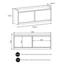 Ver imagem 2 de Sapateira Calçadeira Recamier Dália Hannover 2 Portas 130cm MDF-MDP Marrom