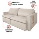 Ver imagem 5 de Sofá Retrátil Reclinável 3 Lugares 230 Cm México Veludo Off White K01 - D'Rossi