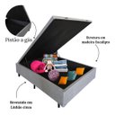 Ver imagem 4 de Base Box com Baú Casal Linho Cinza 1,38 X 1,88 Reforçada