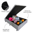 Ver imagem 5 de Base Box com Baú Casal Linho Cinza 1,38 X 1,88 Reforçada