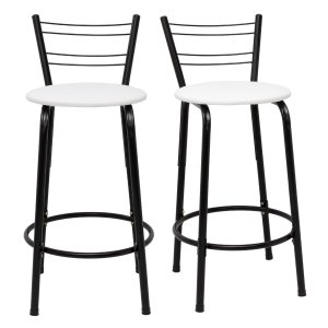 Kit 2 Banquetas para Bancada Flórida Preta 60cm Cozinha Gourmet Balcão Ilha Piscina Área de Lazer