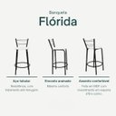 Ver imagem 3 de Kit 2 Banquetas para Bancada Flórida Preta 60cm Cozinha Gourmet Balcão Ilha Piscina Área de Lazer