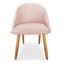 Ver imagem 4 de Kit 06 Cadeiras Jantar Bela Suede Rosa Bebê Pés Palito Castanho - Pallazio