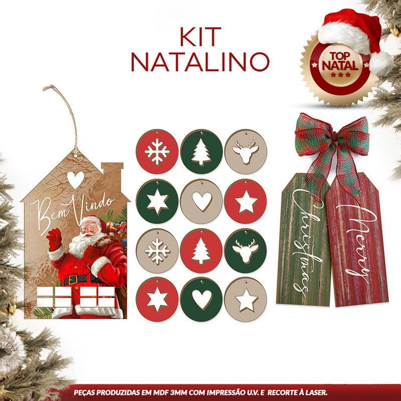 Kit Decoração de Árvore Natal e Enfeites de Porta - 2