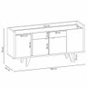 Balcão Aparador Buffet 4 Portas Melodia Off White/cinamomo - Hb Móveis - 4