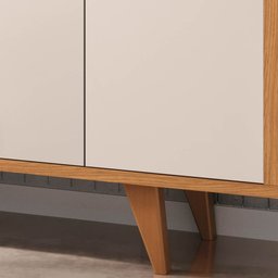 Balcão Aparador Buffet 4 Portas Melodia Off White/cinamomo - Hb Móveis - 6