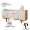 Balcão Aparador Buffet 4 Portas Melodia Off White/cinamomo - Hb Móveis - 3