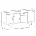 Ver imagem 4 de Balcão Aparador Buffet 4 Portas Melodia Off White/cinamomo - Hb Móveis