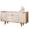 Balcão Aparador Buffet 4 Portas Melodia Off White/cinamomo - Hb Móveis - 2