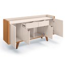 Ver imagem 5 de Balcão Aparador Buffet 4 Portas Melodia Off White/cinamomo - Hb Móveis