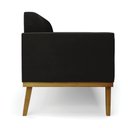 Ver imagem 7 de Poltrona Namoradeira Decorativa Isabella Pés Fixo em Madeira Castanho Suede Preto G19 - Gran Belo