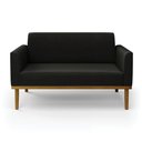 Ver imagem 6 de Poltrona Namoradeira Decorativa Isabella Pés Fixo em Madeira Castanho Suede Preto G19 - Gran Belo