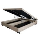 Ver imagem 1 de Base Box Baú King Bipartido Blindado 193x203 Suede Bege Bio Box