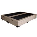 Ver imagem 2 de Base Box Baú King Bipartido Blindado 193x203 Suede Bege Bio Box