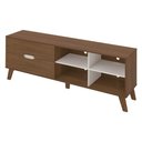 Ver imagem 5 de Rack TV 75" 2 Gavetas e Nichos Multimóveis CR45178 Cedro/Off White