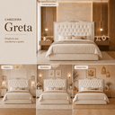 Ver imagem 3 de Cabeceira Cama Casal Queen Greta 160cm Estofada Suede Design Clássico