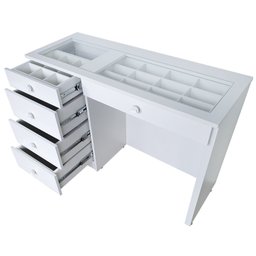 Bancada Vidro para Penteadeira, 5 Gavetas, 100% Mdf - Dom Móveis - 6