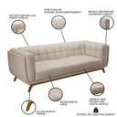 Ver imagem 3 de Sofá Living Decorativo 2 Lugares 180cm Bellart M22 Linho Cru - Mpozenato