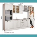 Ver imagem 6 de Cozinha Completa Milla Basic 15 Portas 3 Gavetas MDF 340cm Branco