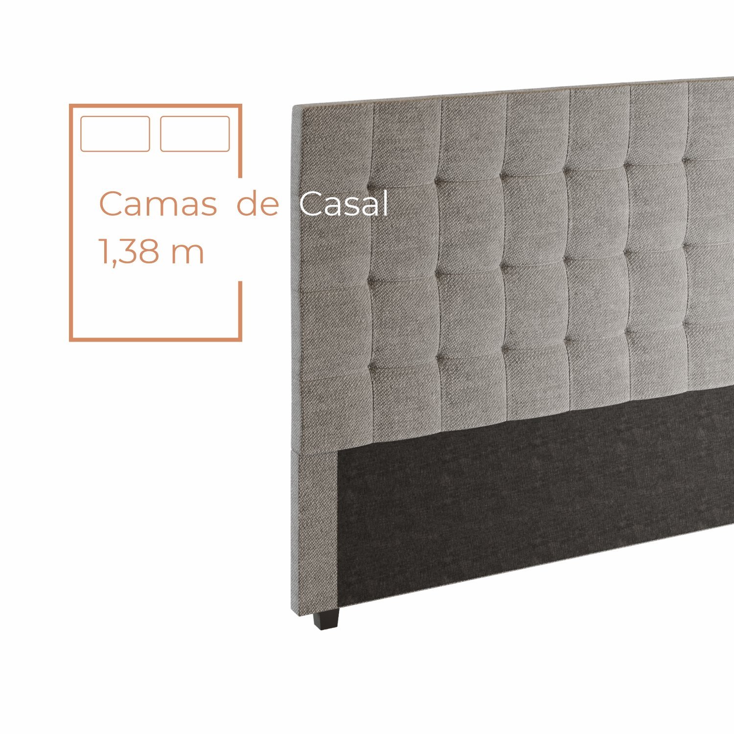 Cabeceira Para Cama Box Nala Babus Casal Estofadas em linho - 4