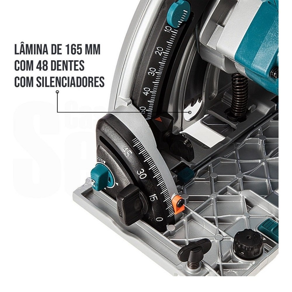 SERRA CIRCULAR 6.1/4 SP6000 MAKITA + TRILHO 3M + SARGENTO 110V/220V - 3