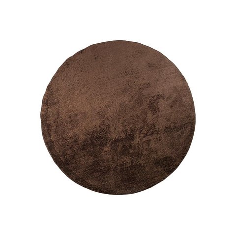 Tapete Redondo 0,80cm Quarto Sala Escritório Pelo Macio.:chocolate
