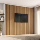 Ver imagem 1 de Painel Ripado para TV 86 Polegadas Planejado 280x250cm Aruá CabeCasa MadeiraOriginals Marrom/Jatobá
