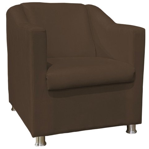 Poltrona Decorativa Tillak Tilla em Suede para Sala de Estar, Consultório e Recepção - Marrom Marrom