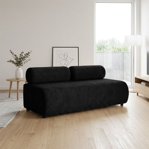 Sofá 3 Lugares Orgânico para Sala Base Fixa Nara Suede D03 - D'Rossi