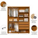 Ver imagem 3 de Guarda Roupas 100% Mdf 4 Portas 187cm Greco 181 Espazzo Madetec