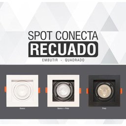 Spot Recuado de Embutir Quadrado Móvel Mr16 Branco Taschibra - 2