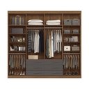 Ver imagem 2 de Guarda-roupa Casal Belize 8 Portas 6 Gavetas com Espelho Jatoba/grafite - Pnr Móveis