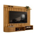 Ver imagem 3 de Painel para TV Elvano 75" 207cm MDP Bancada Suspensa Cumaru M20 Café D'Rossi
