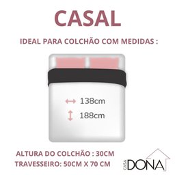 Jogo De LenÇOl Cama Casal 400 Fios Ponto Palito 3 PeÇAs Casal - 3
