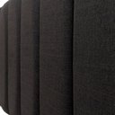 Ver imagem 4 de Cabeceira Solteiro Linho Preto Placa Modulada Estofada Ripada Adesiva