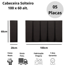 Ver imagem 5 de Cabeceira Solteiro Linho Preto Placa Modulada Estofada Ripada Adesiva