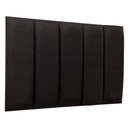 Ver imagem 1 de Cabeceira Solteiro Linho Preto Placa Modulada Estofada Ripada Adesiva