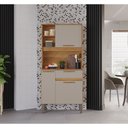 Ver imagem 2 de Cozinha Compacta Sallêto Lia 3 Portas e 1 Gaveta - Cinamomo/off White