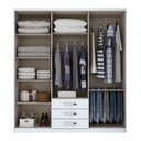 Ver imagem 2 de Guarda Roupa Casal 6 Portas 3 Gavetas Julian Espresso Móveis Branco