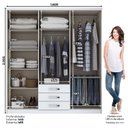 Ver imagem 4 de Guarda Roupa Casal 6 Portas 3 Gavetas Julian Espresso Móveis Branco